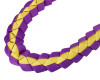 47" Purple/Yellow Braided Grosgrain Ribbon Graduation Lei - Pack of 6