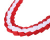 47" Red/White Braided Grosgrain Ribbon Graduation Lei - Pack of 6