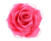 2.5" Hot Pink Satin Organza Layered Eternal Ribbon Roses - Pack of 12