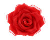 2.5" Red Satin Organza Layered Eternal Ribbon Roses - Pack of 12
