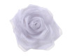 2.5" White Satin Organza Layered Eternal Ribbon Roses - Pack of 12