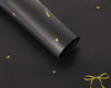 22 1/4"x22" Black Ribbon Heart Gold Print Bouquet Wrapping Paper - Set of 20 Sheets