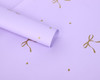 22 1/4"x22" Lavender Ribbon Heart Gold Print Bouquet Wrapping Paper - Set of 20 Sheets