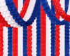 9ft USA Red White Blue Themed Paper Party Streamers - Pack of 12
