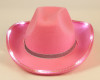 15" Pink Western Cowboy Cowgirl LED Rim Sparkly Trim Hat - Pack of 3