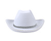 15" White Western Cowboy Cowgirl LED Rim Sparkly Trim Hat - Pack of 3