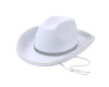 15" White Western Cowboy Cowgirl LED Rim Sparkly Trim Hat - Pack of 3