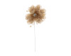 2 1/4" Tan Organza Rhinestone Pearl Center Circular Petal Flower - Pack of 12
