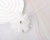 2 1/4" Ivory Petal Layered Organza  Rhinestone Pearl Center Flower - Pack of 12