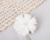 2 1/4" Ivory Organza Silk Pearl Center Flower - Pack of 12