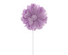 2 1/4" Lavender Organza Silk Pearl Center Flower - Pack of 12