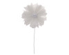 2 1/4" White Organza Silk Pearl Center Flower - Pack of 12