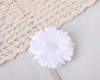 2 1/4" White Organza Silk Pearl Center Flower - Pack of 12