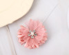 2 1/4" Blush Organza Silk Pearl Rhinestone Center Flower - Pack of 12
