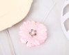 2 1/4" Pink Organza Silk Pearl Rhinestone Center Flower - Pack of 12