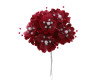1 3/4" Burgundy Silk Organza Flower Pearl Spray Rhinestones - Pack of 72
