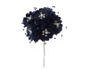 1 3/4" Navy Blue Silk Organza Flower Pearl Spray Rhinestones - Pack of 72