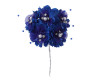 1 3/4" Royal Blue Silk Organza Flower Pearl Spray Rhinestones - Pack of 72