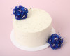 1 3/4" Royal Blue Silk Organza Flower Pearl Spray Rhinestones - Pack of 72
