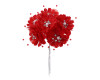 1 3/4" Red Silk Organza Flower Pearl Spray Rhinestones - Pack of 72