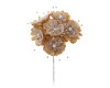 1 3/4" Tan Silk Organza Flower Pearl Spray Rhinestones - Pack of 72