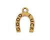 3/4" Gold Horseshoe Metal Charm Pendant - Pack of 100
