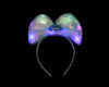 4 1/2" Blue LED Light Up Sequin Plush Bow Headband - Pack of 12
