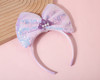 4 1/2" Lavender LED Light Up Sequin Plush Bow Headband - Pack of 12