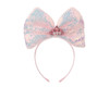 4 1/2" Pink LED Light Up Sequin Plush Bow Headband - Pack of 12