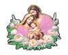8 1/2" x 8 1/2" Holy Family Flowers Sequin Iron On Patch - Pack of 6
