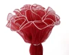 10 1/4" x 4 Yards Burgundy Organza Pearl Edge Flower Wrap - Pack of 6