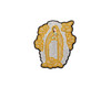 4 3/4" x 4" Gold-Silver Our Lady of Guadalupe Sequin Religious Patch - Pack of 12