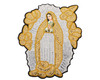 9 1/2" x 8" Silver-Gold Our Lady of Guadalupe Sequin Religious Patch - Pack of 6
