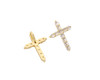 1" Long Gold Rhinestone Religious Cross Jewelry Pendant - Pack of 12