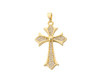 1 1/4" Long Gold Rhinestone Religious Cross Jewelry Pendant - Pack of 12