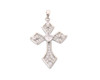 1 1/2" Long Silver Rhinestone Religious Passion Cross Jewelry Pendant - Pack of 12