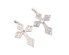 1 1/2" Long Silver Rhinestone Religious Passion Cross Jewelry Pendant - Pack of 12