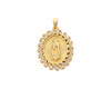 1" Long Gold Rhinestone Religious Lady of Guadalupe Jewelry Pendant - Pack of 12
