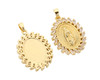 1" Long Gold Rhinestone Religious Lady of Guadalupe Jewelry Pendant - Pack of 12
