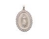 1 1/4" Long Silver Rhinestone Religious Lady of Guadalupe Jewelry Oval Pendant - Pack of 12