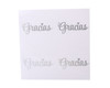 2" Round Transparent "Gracias" Silver Font Stickers - Pack of 48