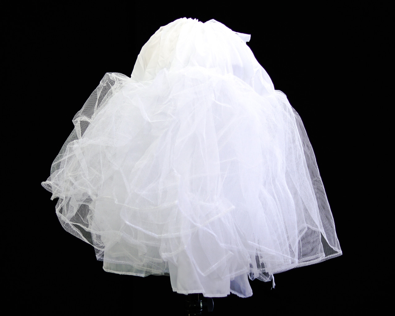 20" Long White Stiff Tulle Ruffle Petticoat Flower Girl/First Communion