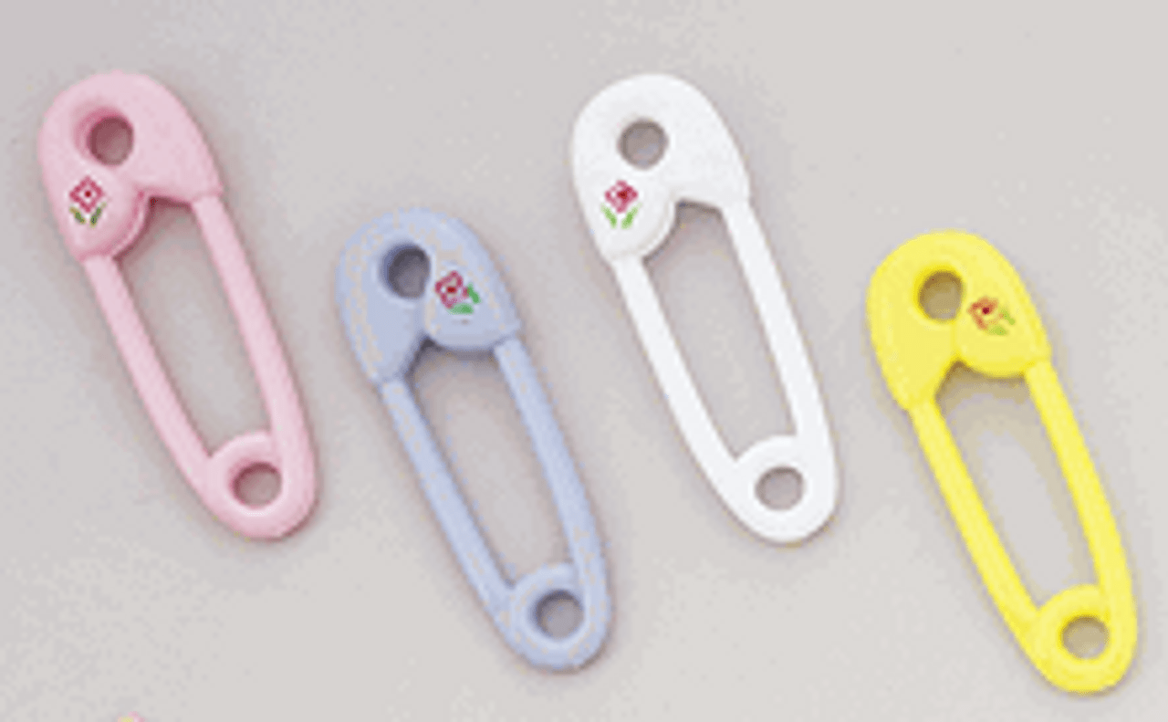 4 3/4 Assorted Solid Color Baby Shower Safety Pin - CB Flowers & Crafts
