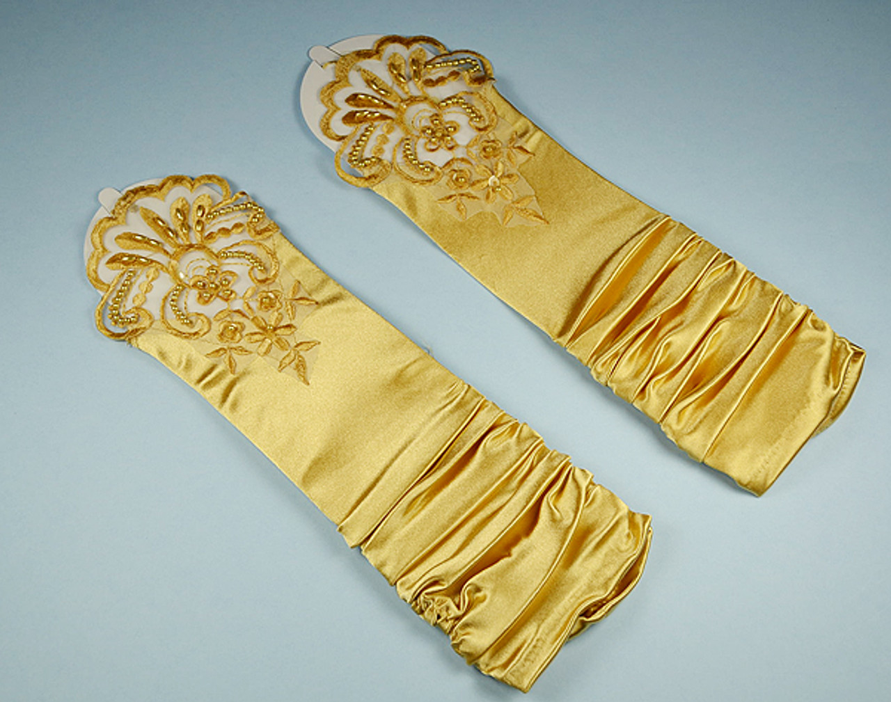 gold wedding gloves