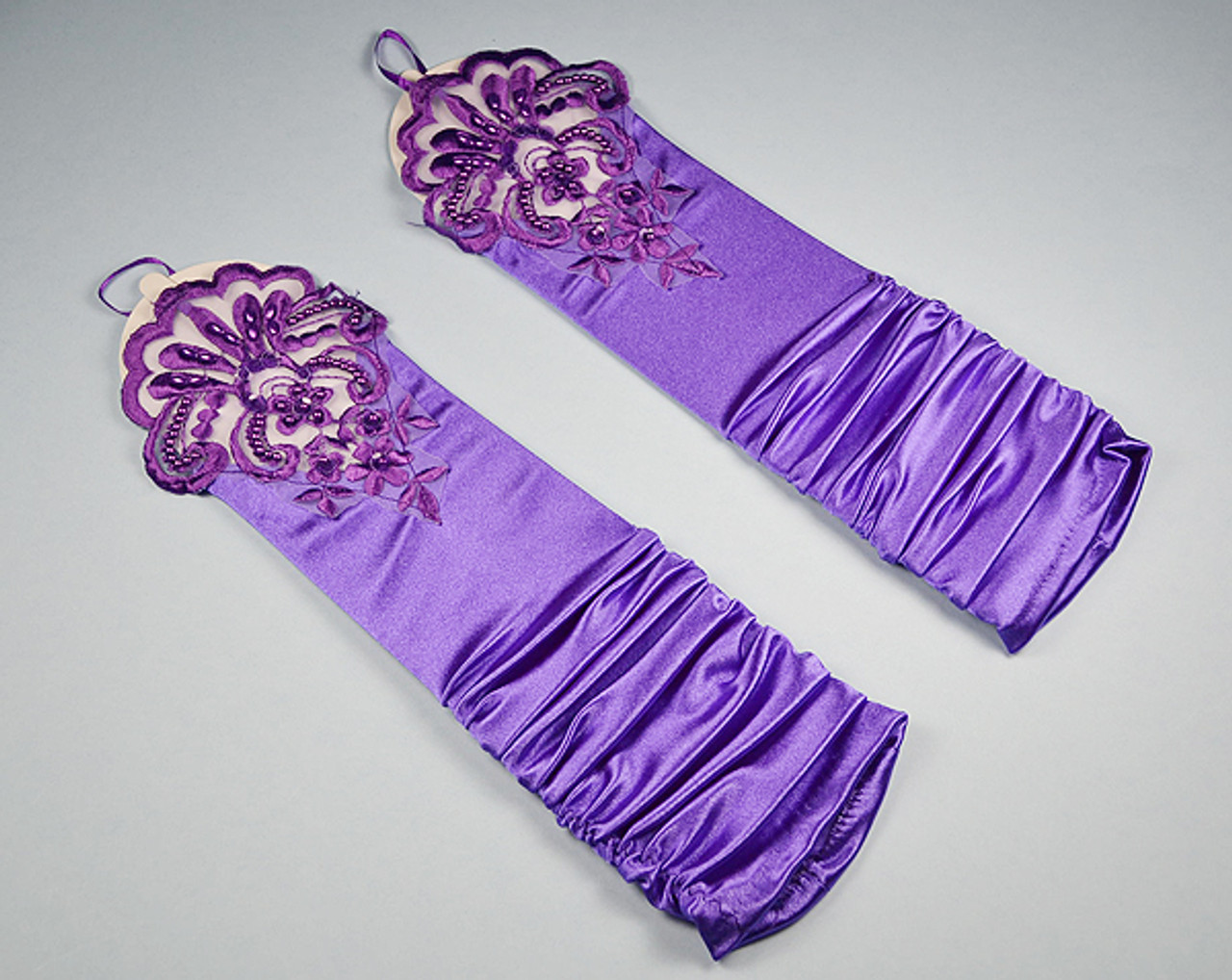 purple wedding gloves