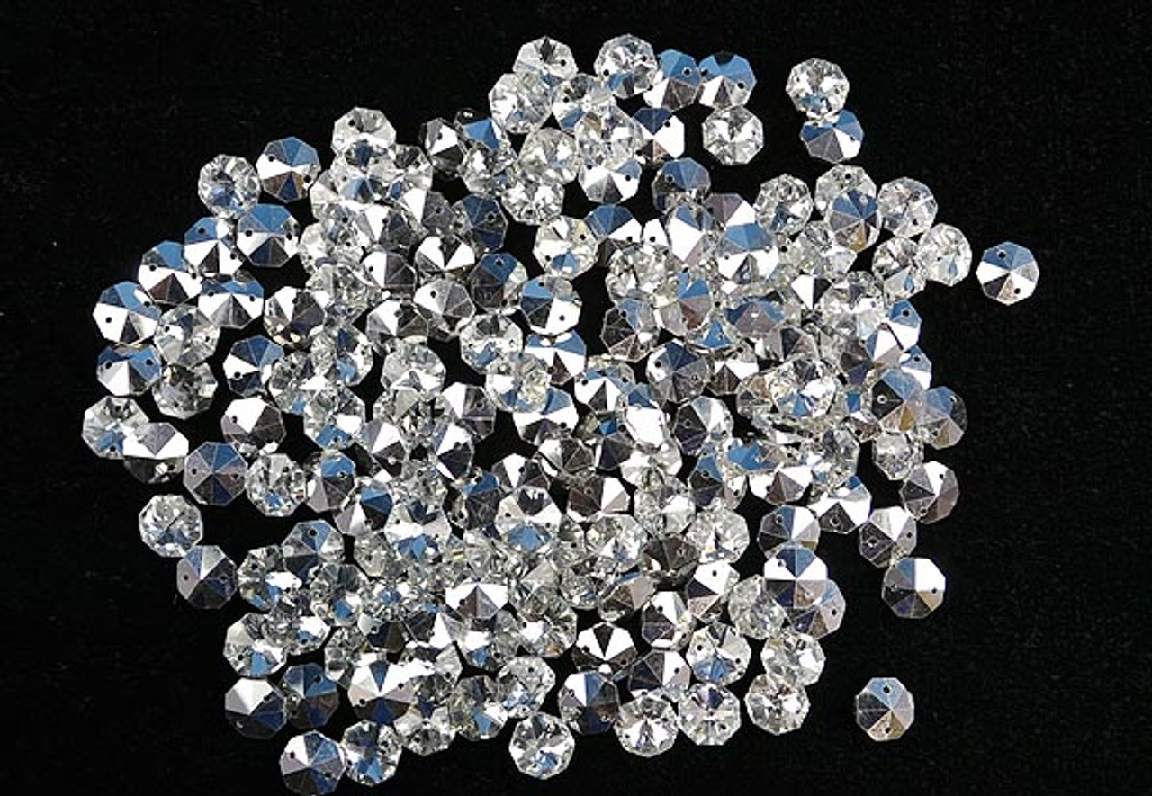 14mm Silver Crystal Octagon Prism Beads Pack of 200 CB Flowers & Crafts