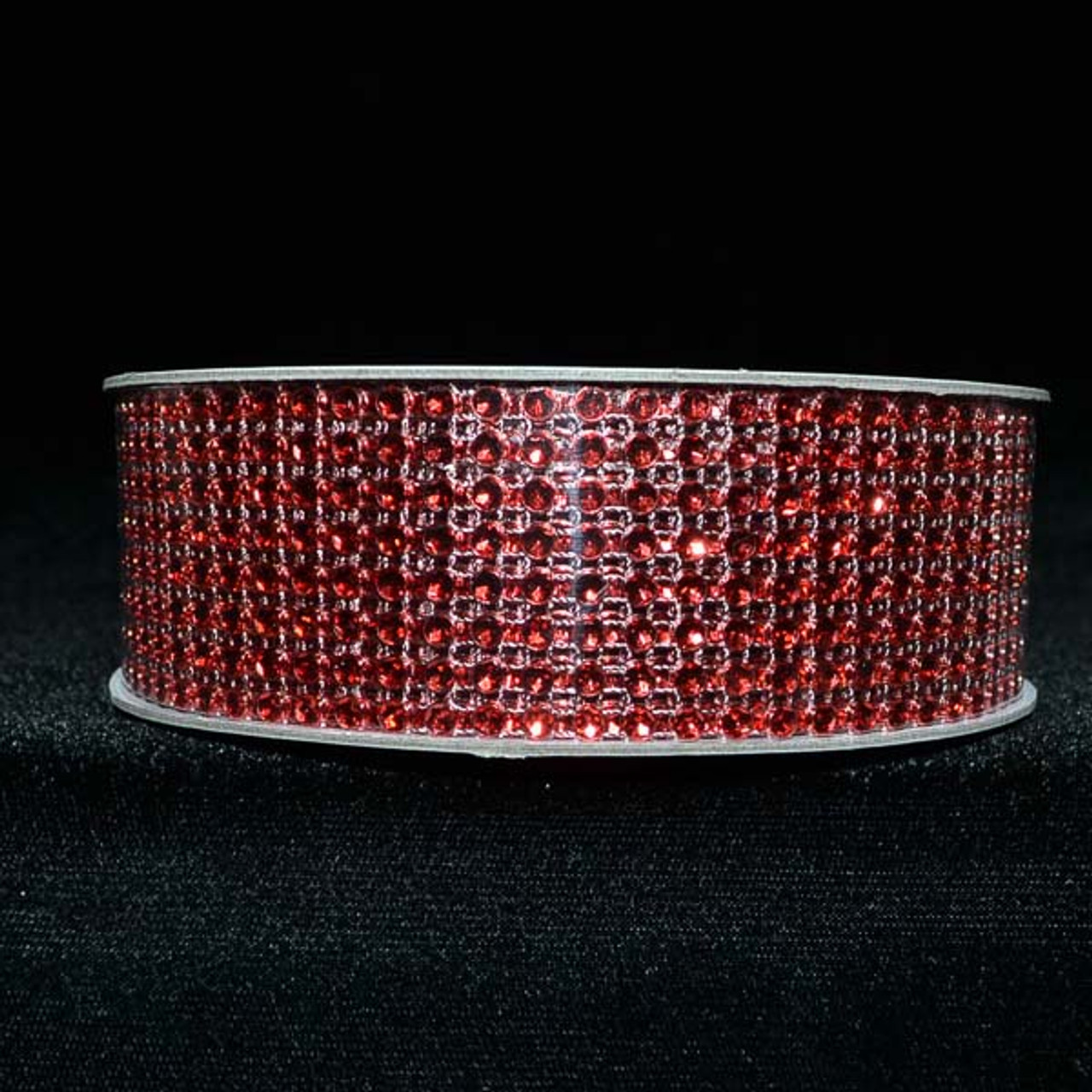 Craft Ribbon, Red Rhinestone Mesh Ribbon