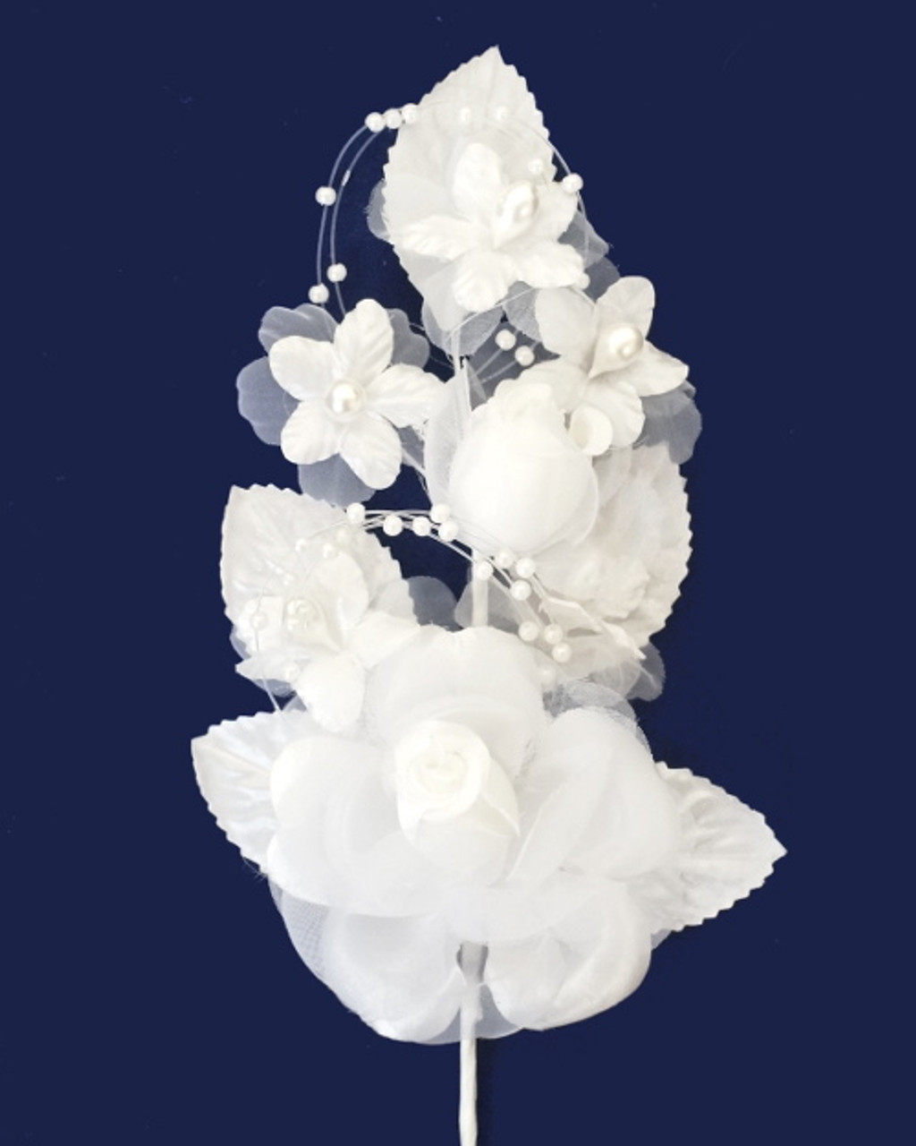 12 Stems WHITE Pearl Sprays Cake Decorating Wedding Bouquet Fascinator 