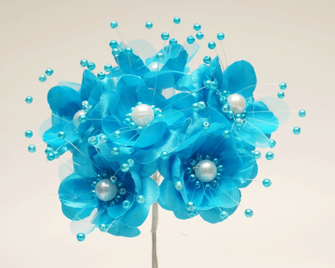 turquoise silk flowers