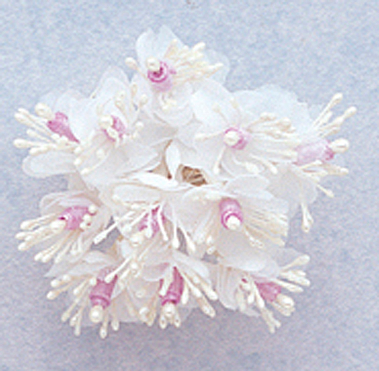 1 Ivory Satin Ribbon Flowers with Pearl - Pack of 144